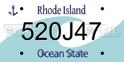 520J47 Rhode Island License Plate