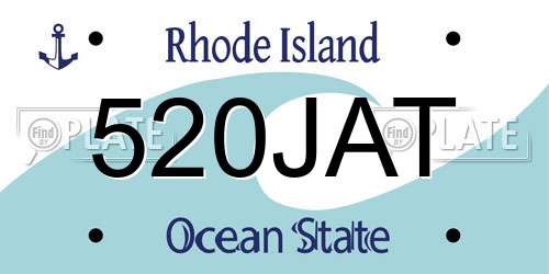 520JAT Rhode Island License Plate