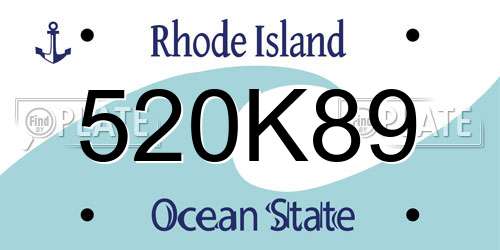 520K89 Rhode Island License Plate