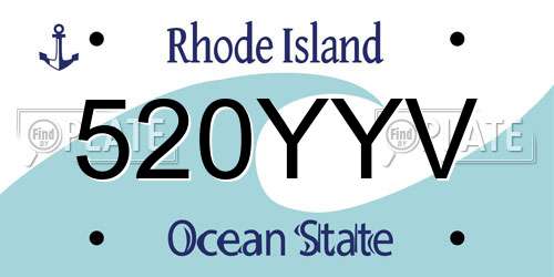 520YYV Rhode Island License Plate