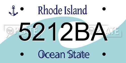 5212BA Rhode Island License Plate