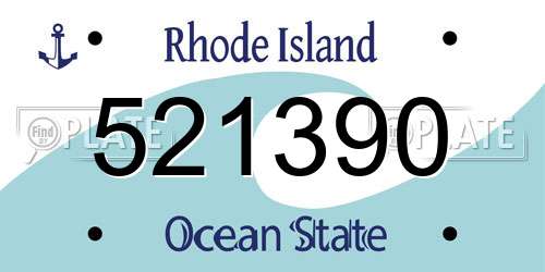 521390 Rhode Island License Plate