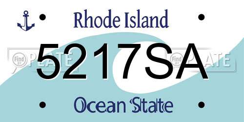 5217SA Rhode Island License Plate