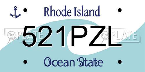 521PZL Rhode Island License Plate