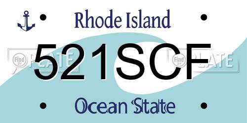 521SCF Rhode Island License Plate