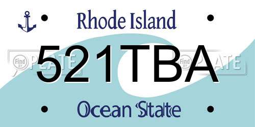 521TBA Rhode Island License Plate