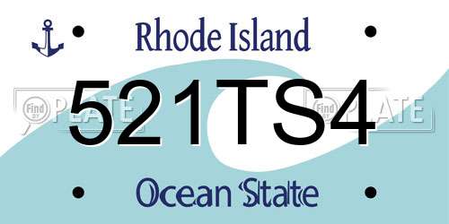 521TS4 Rhode Island License Plate