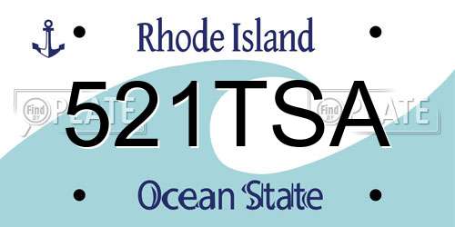 521TSA Rhode Island License Plate