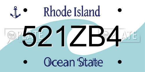 521ZB4 Rhode Island License Plate