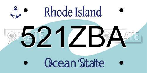 521ZBA Rhode Island License Plate