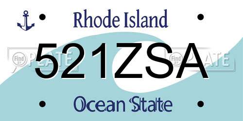 521ZSA Rhode Island License Plate