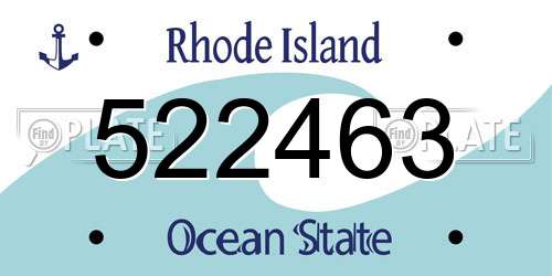 522463 Rhode Island License Plate