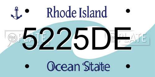 5225DE Rhode Island License Plate