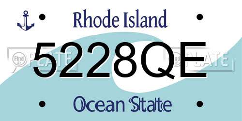 5228QE Rhode Island License Plate