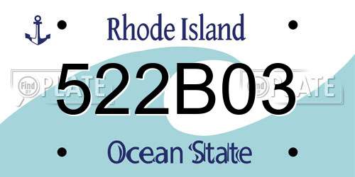 522B03 Rhode Island License Plate