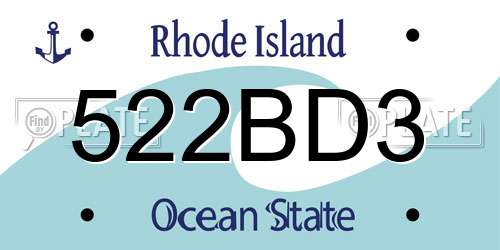 522BD3 Rhode Island License Plate