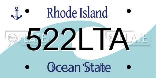 522LTA Rhode Island License Plate