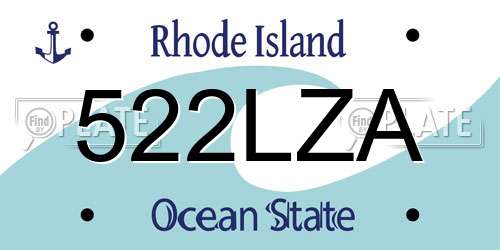 522LZA Rhode Island License Plate