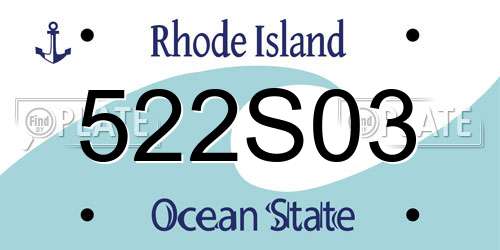 522S03 Rhode Island License Plate
