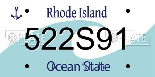522S91 Rhode Island License Plate