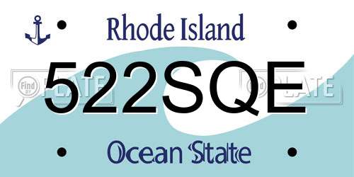522SQE Rhode Island License Plate