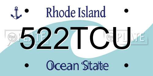 522TCU Rhode Island License Plate