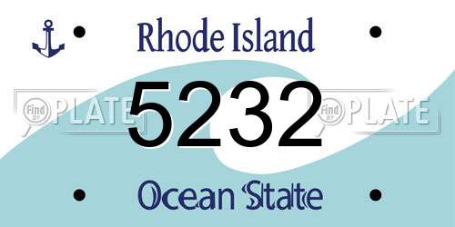 5232 Rhode Island License Plate