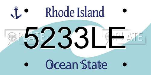 5233LE Rhode Island License Plate