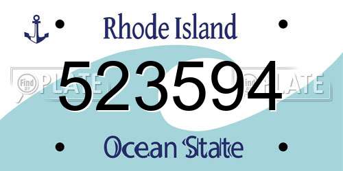 523594 Rhode Island License Plate