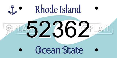 52362 Rhode Island License Plate