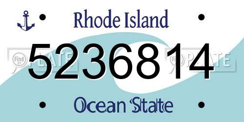 5236814 Rhode Island License Plate