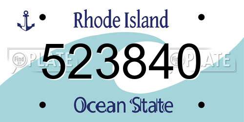 523840 Rhode Island License Plate