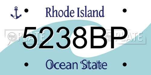 5238BP Rhode Island License Plate