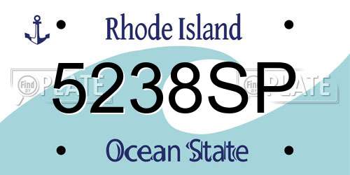 5238SP Rhode Island License Plate