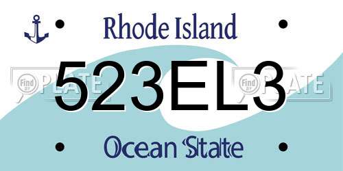 523EL3 Rhode Island License Plate