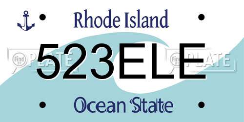 523ELE Rhode Island License Plate