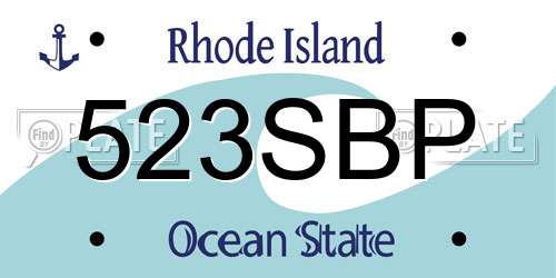 523SBP Rhode Island License Plate
