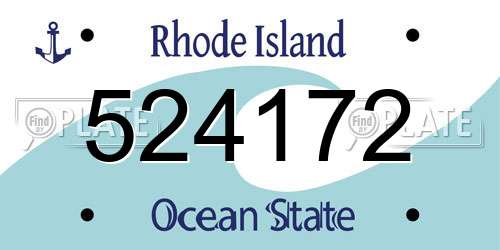 524172 Rhode Island License Plate