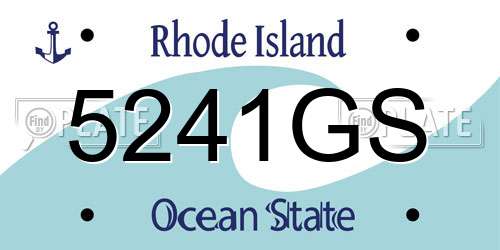 5241GS Rhode Island License Plate