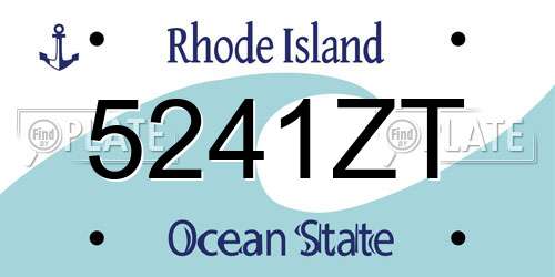 5241ZT Rhode Island License Plate