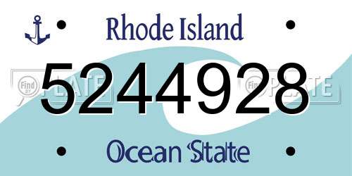 5244928 Rhode Island License Plate