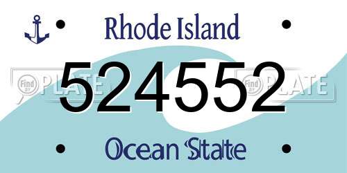 524552 Rhode Island License Plate