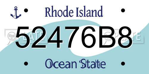 52476B8 Rhode Island License Plate