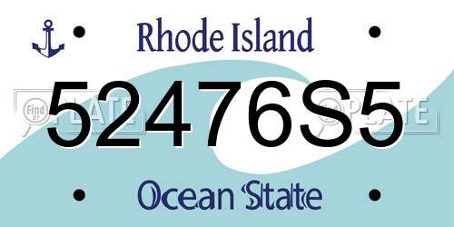 52476S5 Rhode Island License Plate