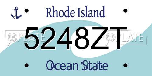 5248ZT Rhode Island License Plate