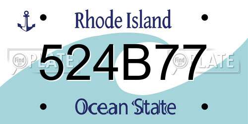 524B77 Rhode Island License Plate