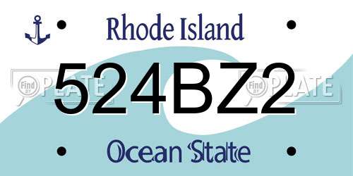 524BZ2 Rhode Island License Plate