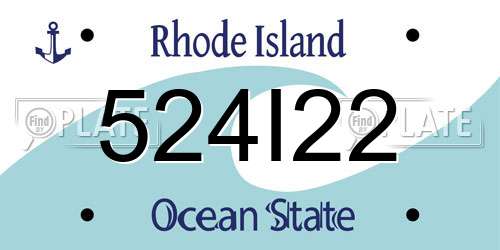 524I22 Rhode Island License Plate