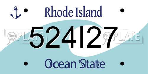 524I27 Rhode Island License Plate