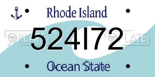 524I72 Rhode Island License Plate